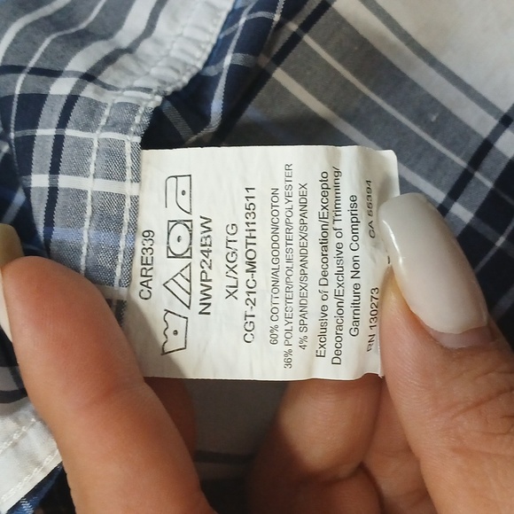 Men's Wrangler  Blue Plaid Shirt, XL , pre-owned,  excellent conditions - Picture 4 of 5